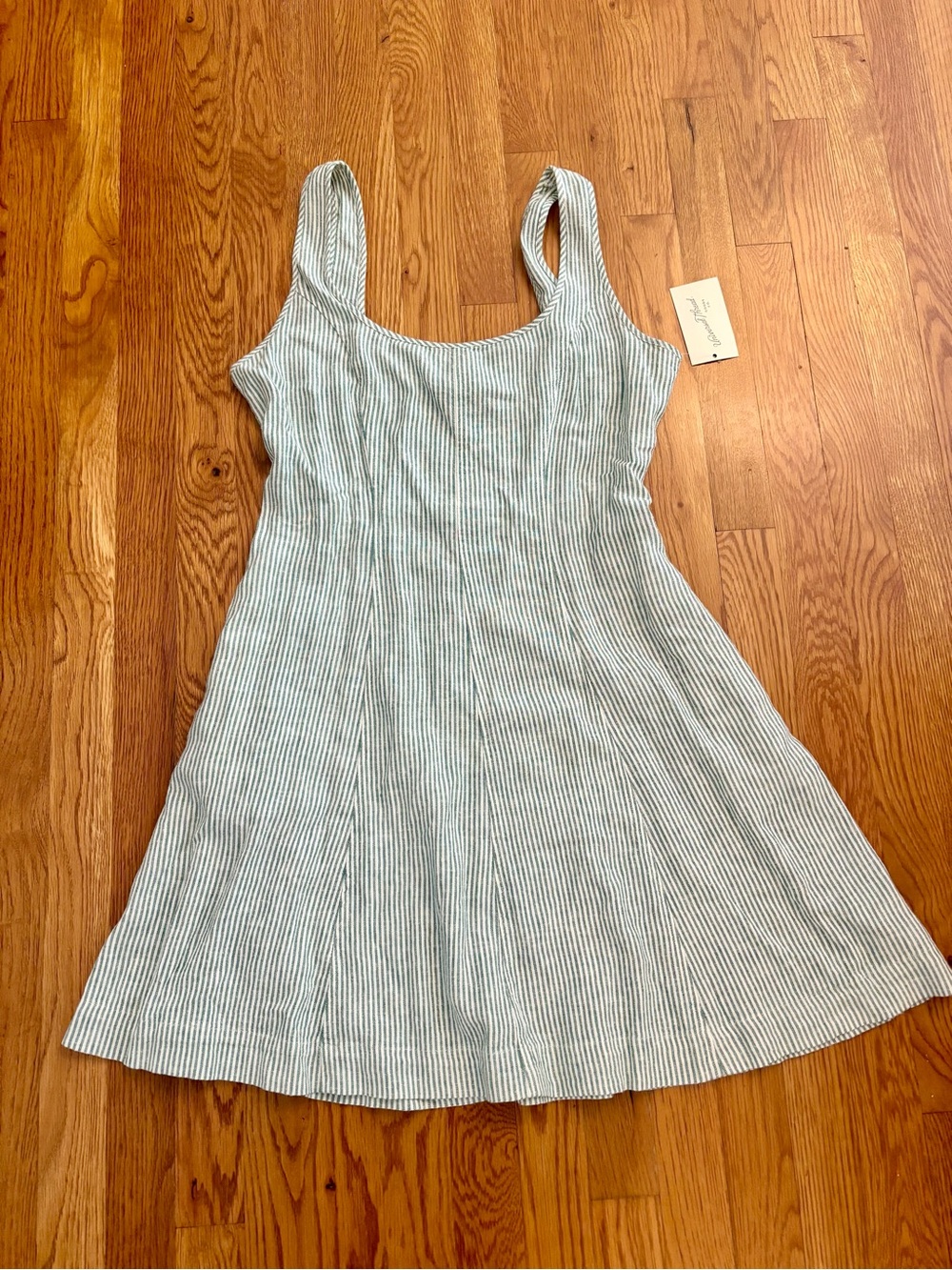 Universal Thread Green & White Striped mini dress